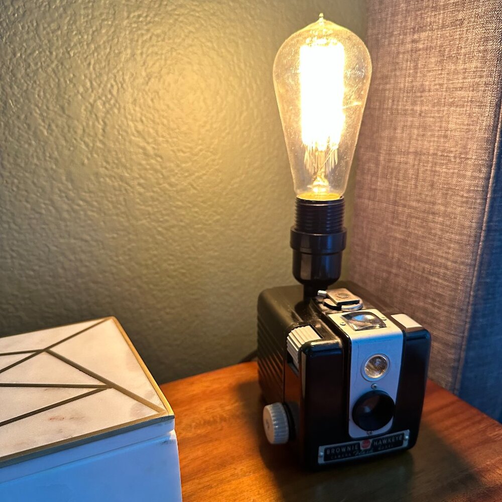 Antique Camera Table Lamp | Kodak Brownie | Works